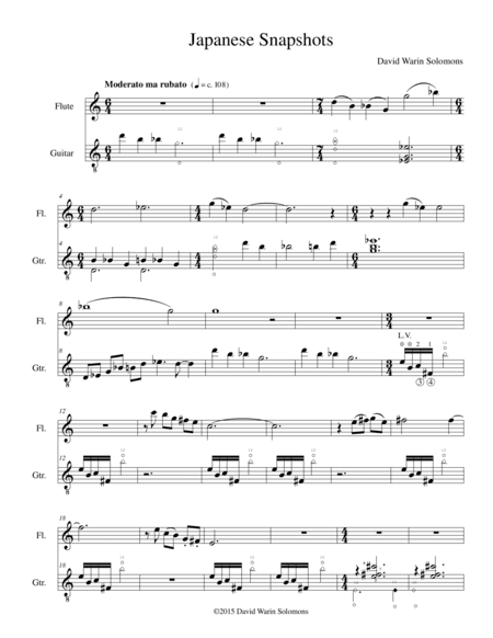Japanese Snapshots for flute and guitar