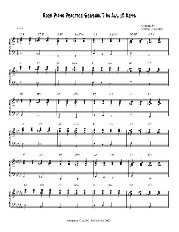Rock Piano Practice Session 7 In All 12 Keys