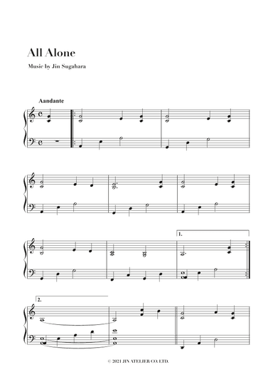 All Alone - Piano Solo Sheet Music
