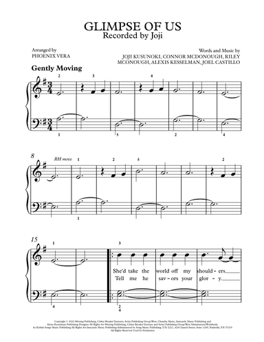 Glimpse Of Us (arr. Christina Vera)