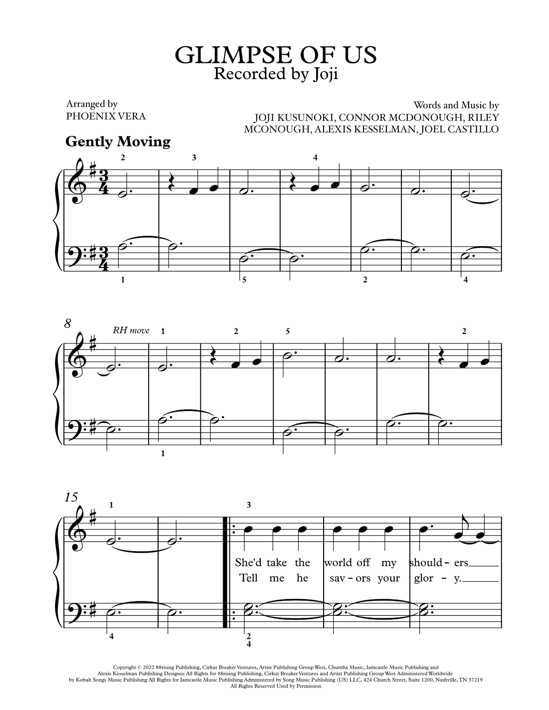 Glimpse Of Us (arr. Christina Vera)