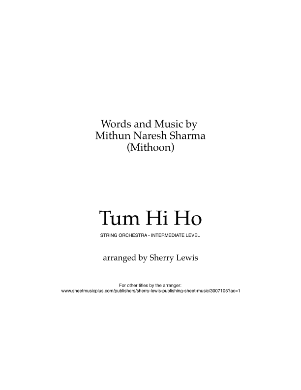 Tum Hi Ho (arr. Sherry Lewis)