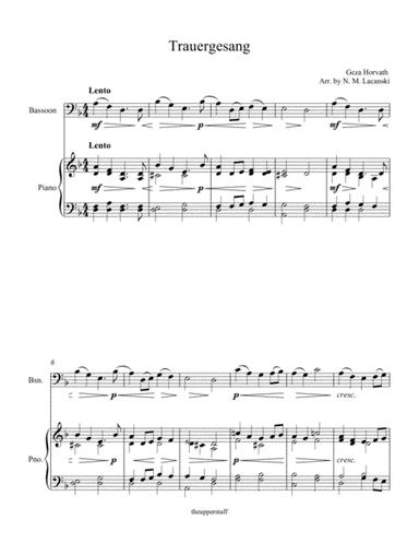 Trauergesang (arr. Nick Lacanski)