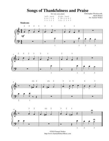 Songs of Thankfulness and Praise - for very easy piano (arr. Samuel Stokes)