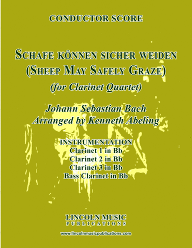 Sheep May Safely Graze (for Clarinet Quartet) (arr. Kenneth Abeling)