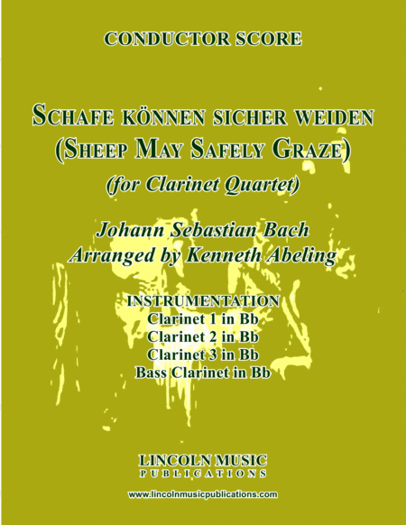 Sheep May Safely Graze (for Clarinet Quartet) (arr. Kenneth Abeling)