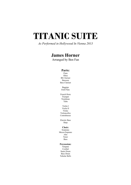 Titanic Suite (arr. Ben Fan)