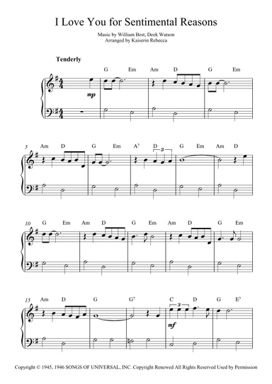 (i Love You) For Sentimental Reasons (arr. Kaiserin Rebecca)