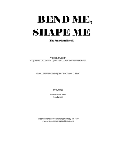 Bend Me Shape Me (arr. Jim Farley)