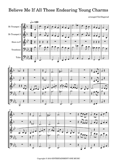 Believe Me If All Those Endearing Young Charms (arr. Ted Bogsrud)