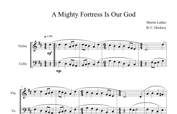 A Mighty Fortress is Our God (Violin and Cello Duet) (arr. B. C. Dockery)