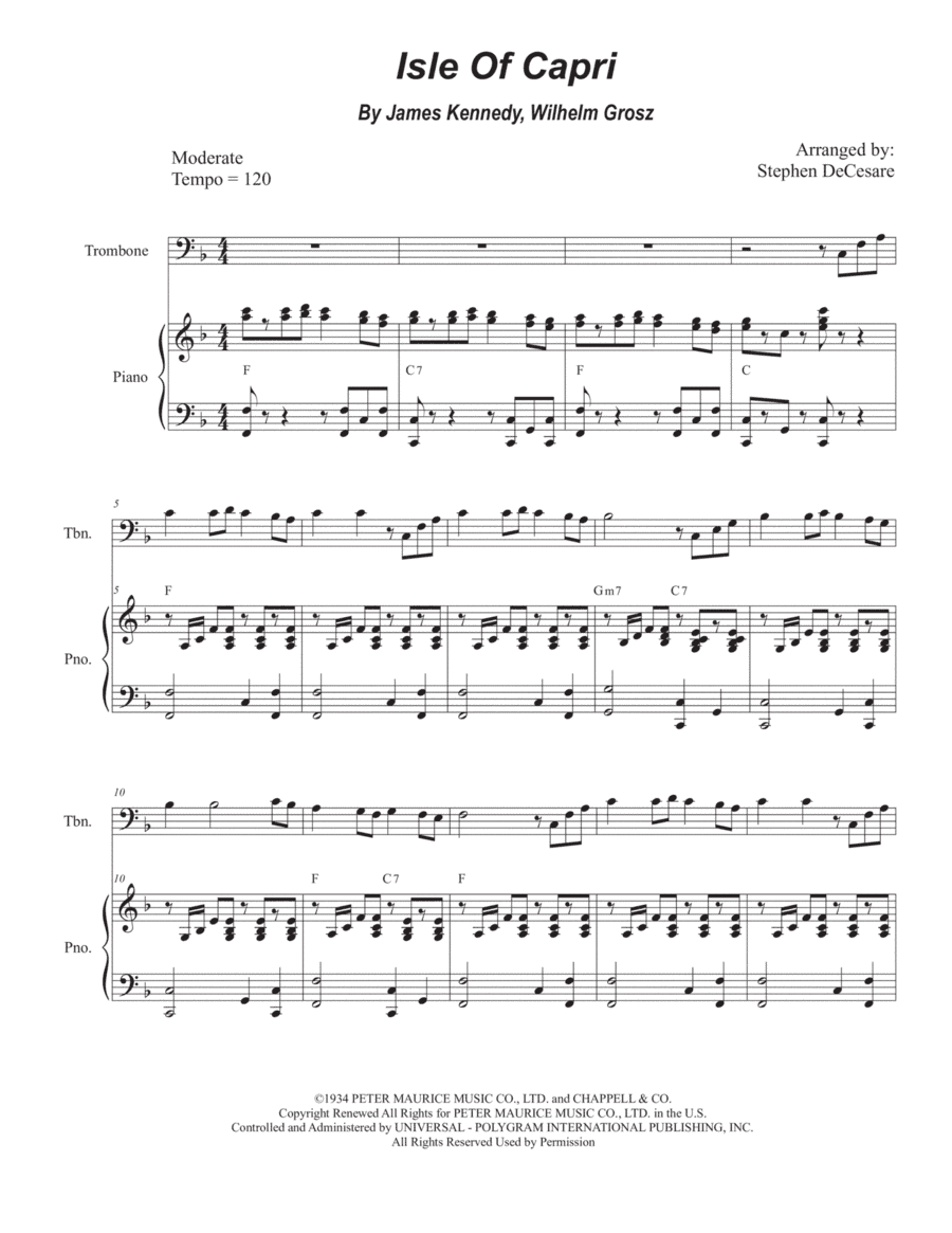 Isle Of Capri (arr. Stephen DeCesare)