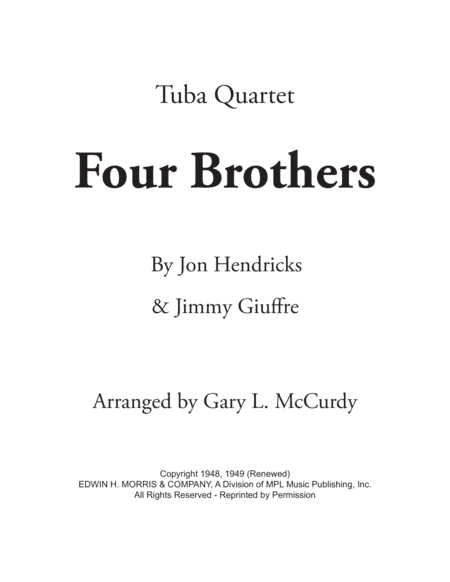 Four Brothers (arr. Gary McCurdy, The Tubador)