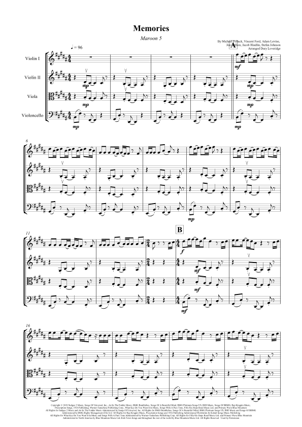 Memories (arr. Dury Loveridge)