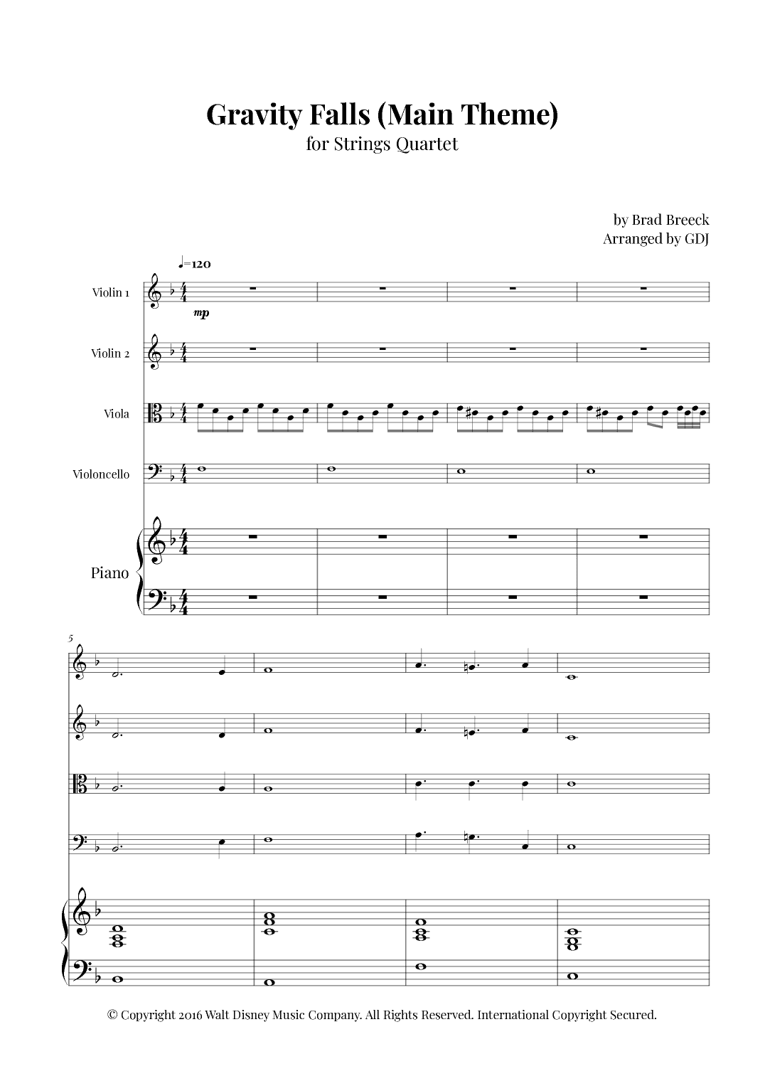 Gravity Falls (main Theme) (arr. GDJ)