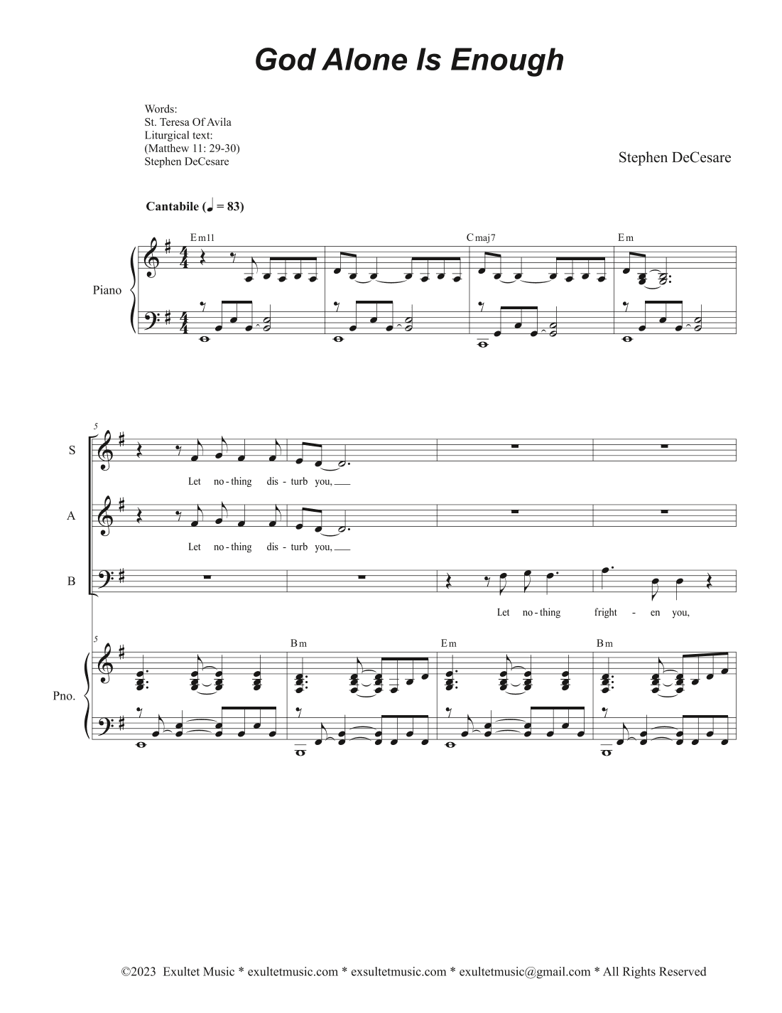 God Alone Is Enough (Vocal Trio - (SAB)