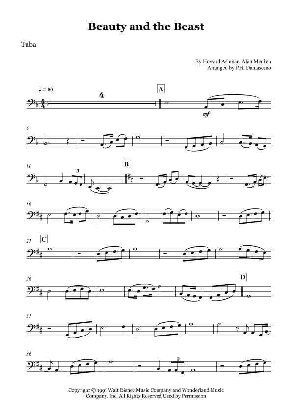 Beauty And The Beast (arr. P.H. Damasceno)
