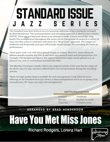 Have You Met Miss Jones? (arr. Brad Henderson)