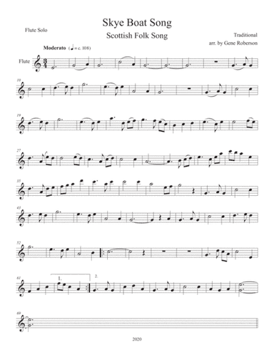 Skye Boat Song Flute Solo in C Major (C instruments) (arr. Gene Roberson)