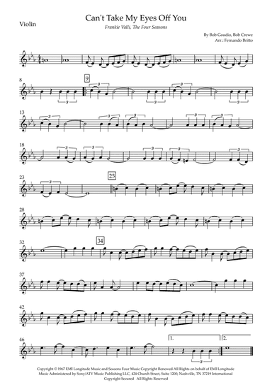 Can't Take My Eyes Off Of You (arr. Fernando Britto)