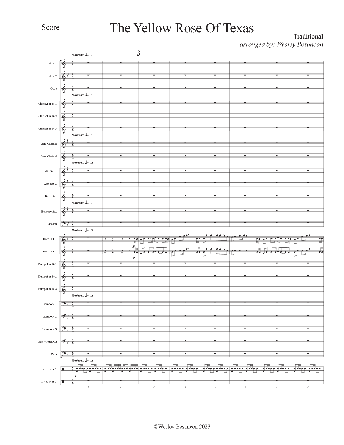 The Yellow Rose of Texas (arr. Wesley Besancon)
