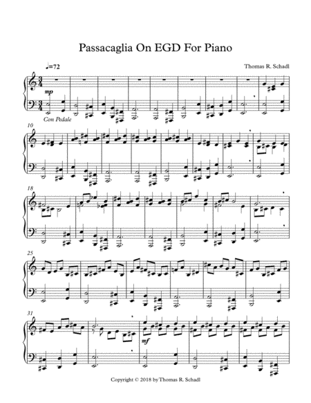 Passacaglia On EGD For Piano