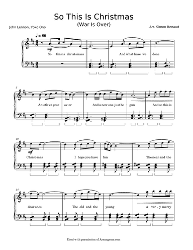 Happy Xmas (war Is Over) (arr. Simon Renaud)