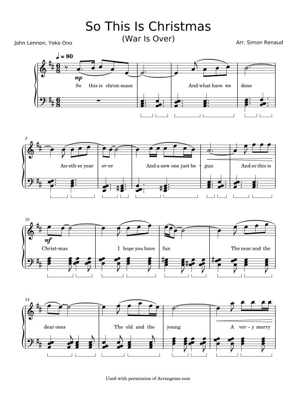 Happy Xmas (war Is Over) (arr. Simon Renaud)