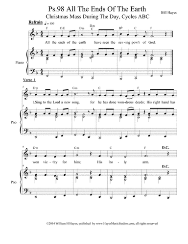 Psalm 98:  All The Ends Of The Earth (piano vocal)