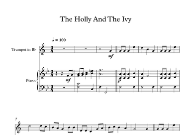 The Holly And The Ivy (Trumpet + Piano) (arr. Digital Book Music)
