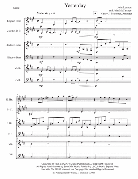 Yesterday (arr. Nancy J. Brammer)