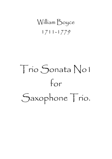 Trio Sonata No.1 (arr. Spence Bundy)