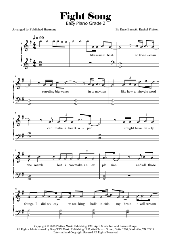 Fight Song (arr. Published Harmony)