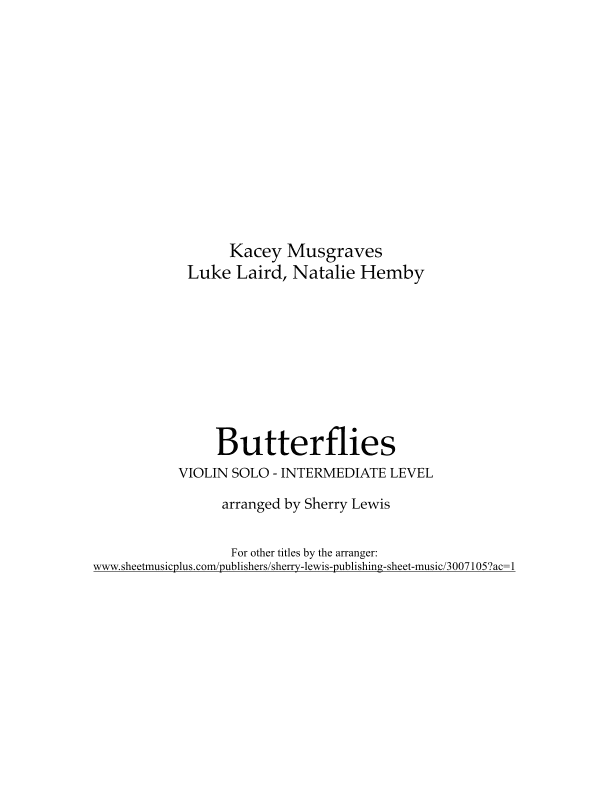 Butterflies (arr. Sherry Lewis)