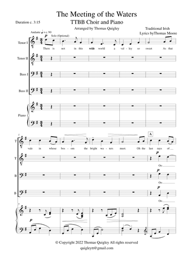 The Meeting of the Waters (arr. Thomas Quigley)