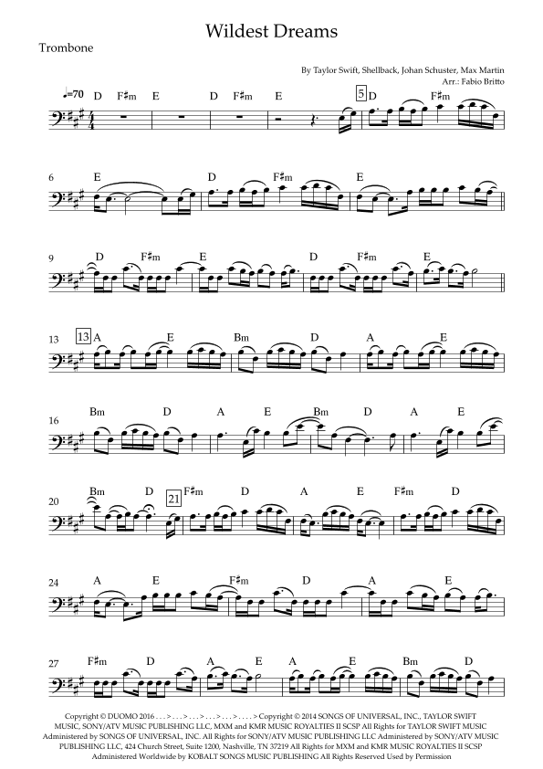 Wildest Dreams (arr. Fabio Britto)