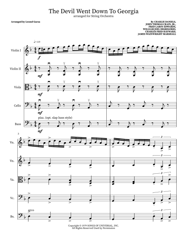 The Devil Went Down To Georgia (arr. Leonel Garza)