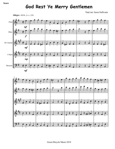 God Rest Ye Merry Gentlemen - Woodwind Quintet - 2018 Holiday Contest Entry (arr. Jason Sullivann)