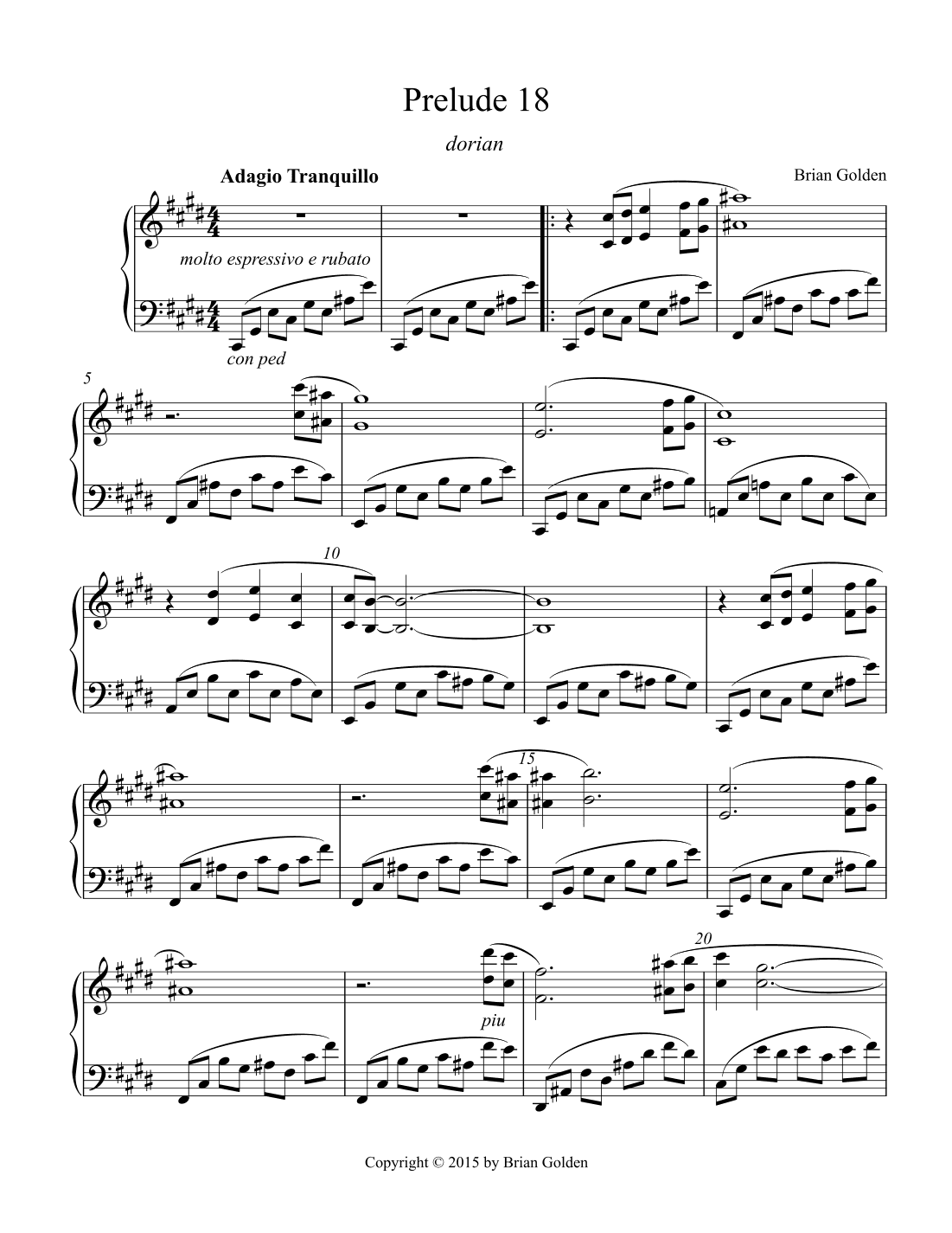 Prelude 18 in C# Minor Dorian