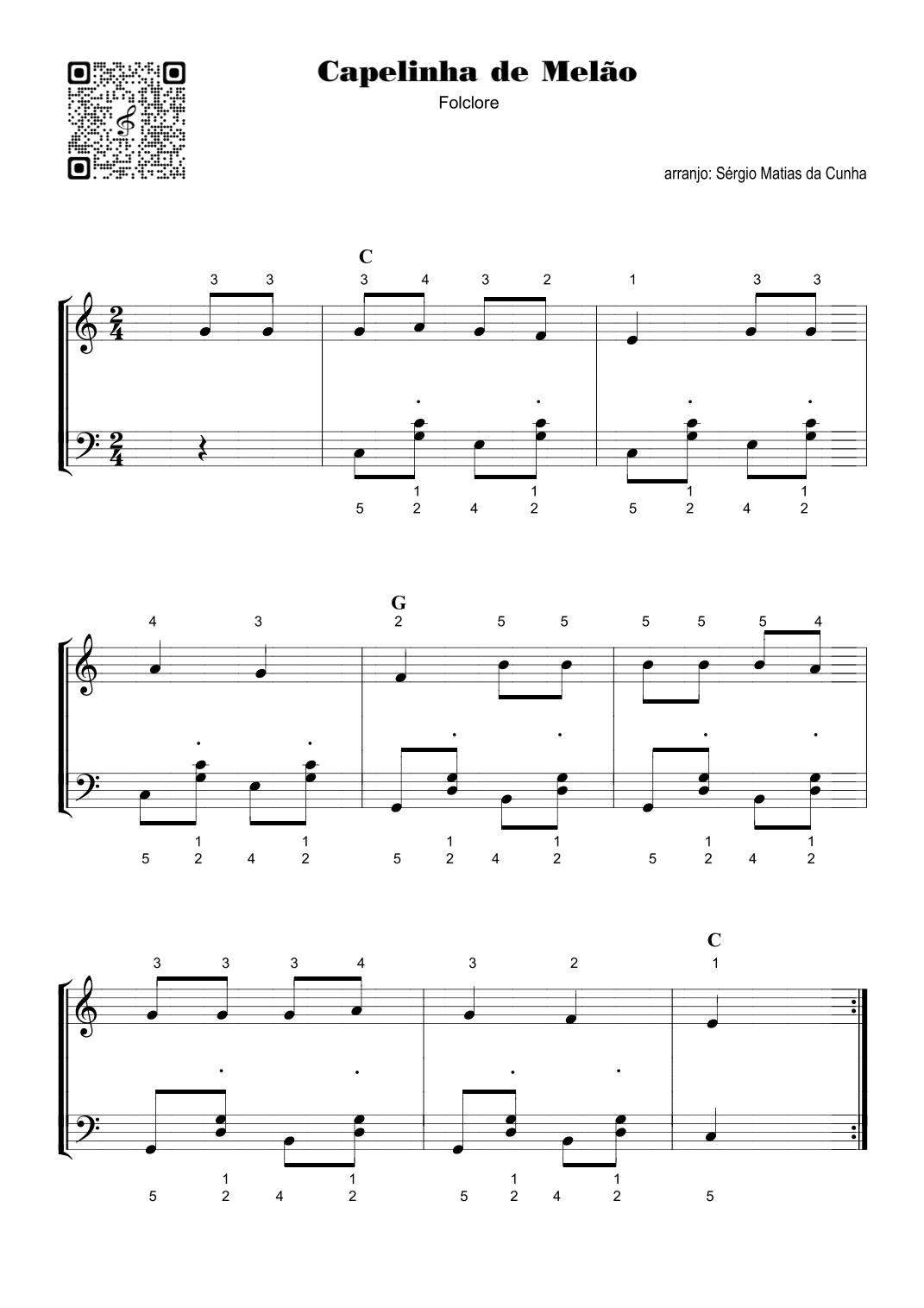 Capelinha de melão - Fase2 (arr. Sérgio Matias da Cunha)