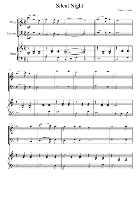 Franz Gruber - Silent Night (Flute and Bassoon Duet) (arr. André Laitano)