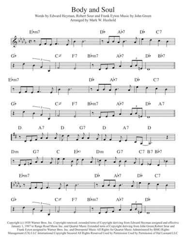 Body And Soul  from THREE'S A CROWD (arr. Mark W. Huxhold)