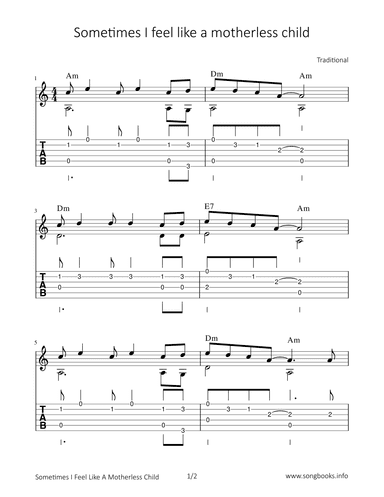 Sometimes I feel like a motherless child (arr. Bettina Schipp)