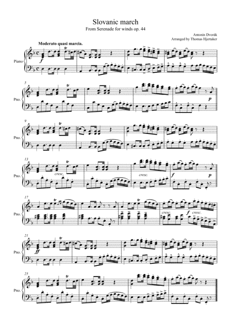 Slovanic march, from serenade for winds op. 44 (arr. Thomas Hjertaker)