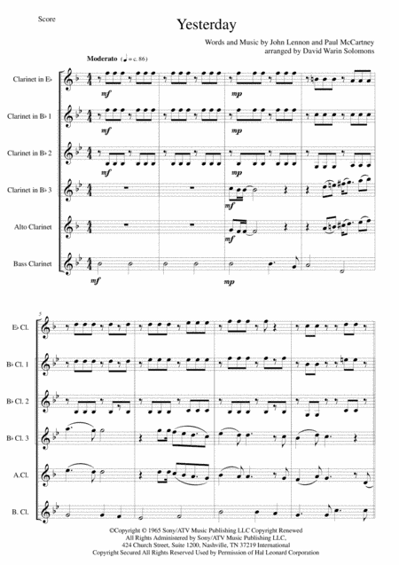 Yesterday (arr. David Warin Solomons)