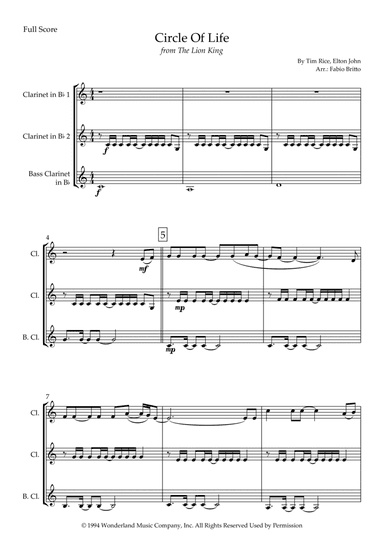 Circle Of Life (arr. Fabio Britto)