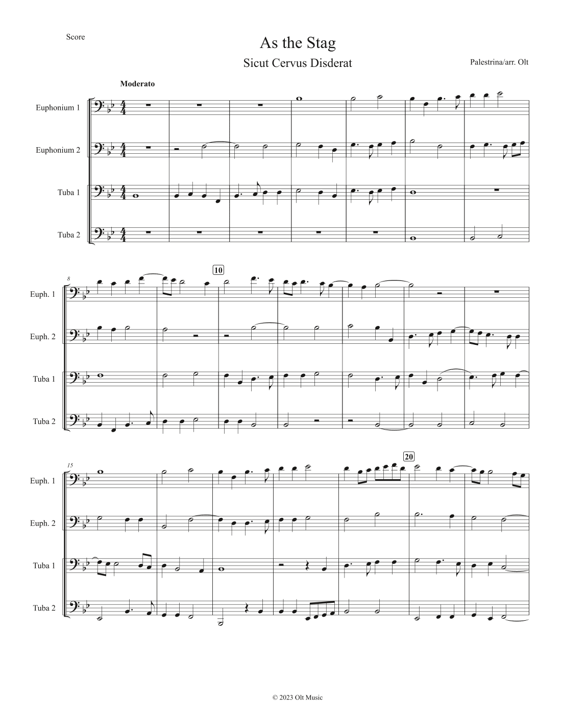 As the Stag (Sicut Cervus Disderat) (arr. Tim Olt)