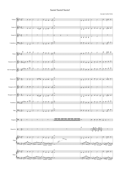 Santo Santo Santo ( Holy Holy Holy ) (arr. Caroline Mattos)