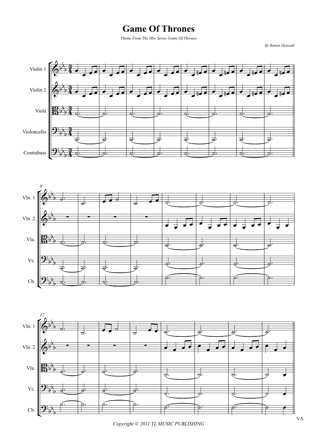 Game Of Thrones (arr. Wesley S. SIlva)