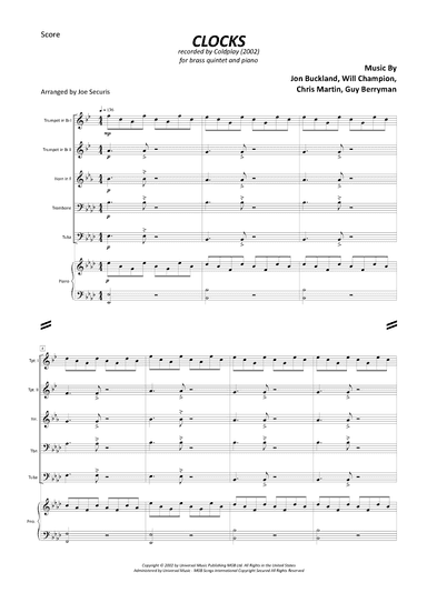 Clocks (arr. Joe Securis)